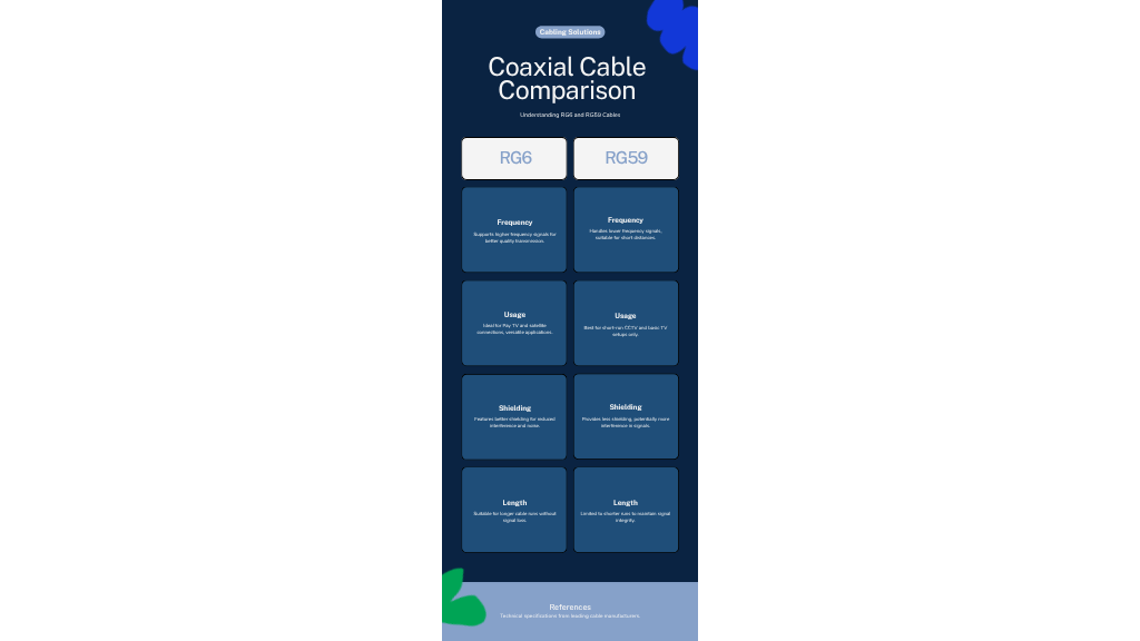 RG6 and RG59 coaxial cable types for TV and CCTV installations